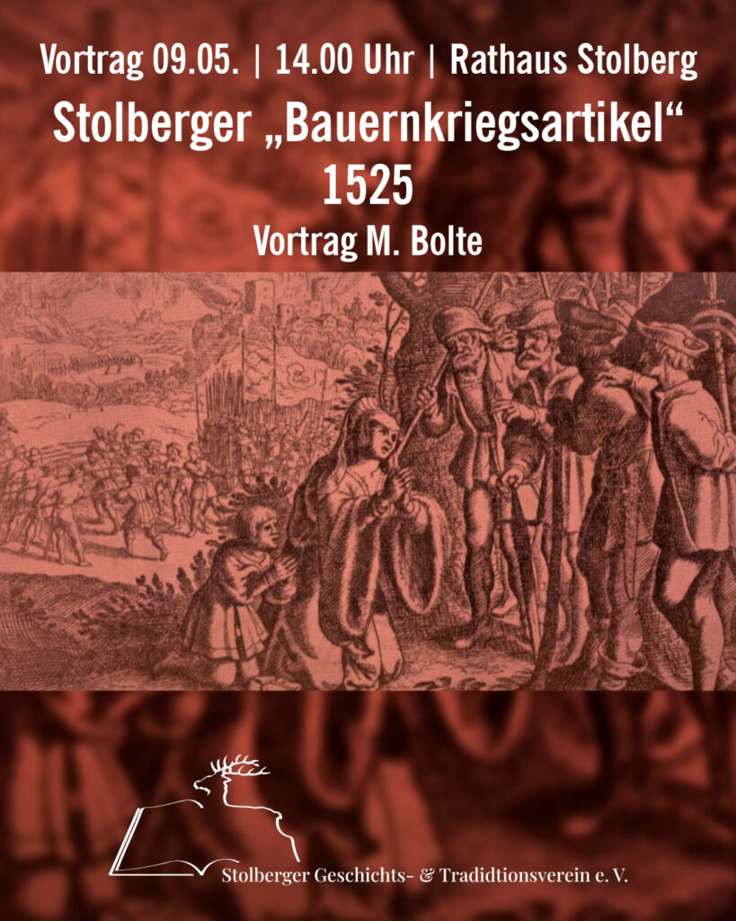 Vortrag 9.05.2026 – Die Stolberger „Bauernkriegsartikel“ 1525